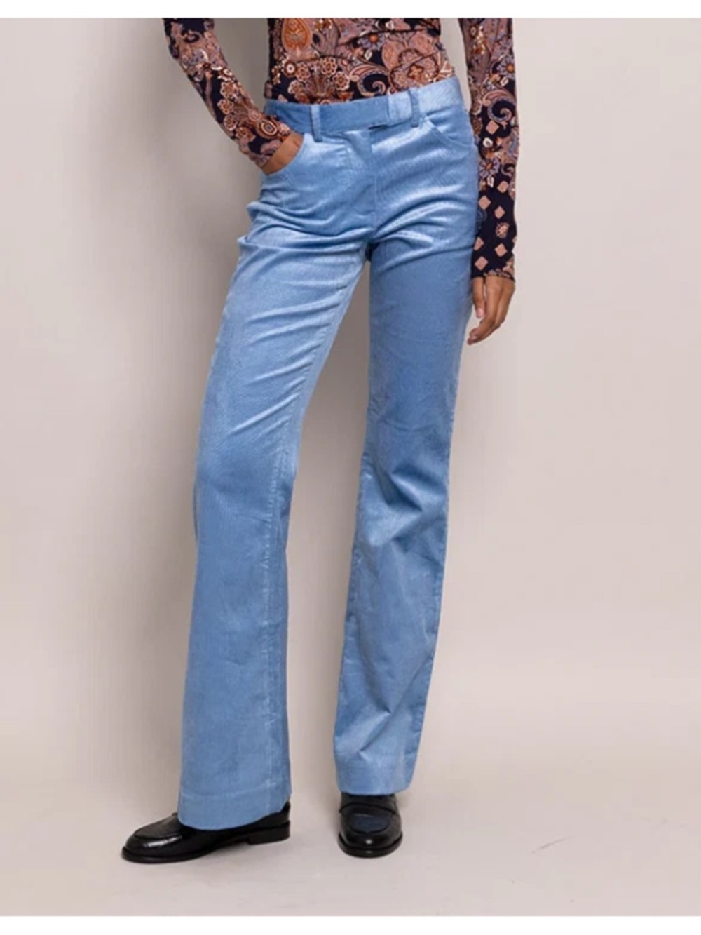 Cara Cara Blue Corduroy Flare Pants trouser jeans size 2
